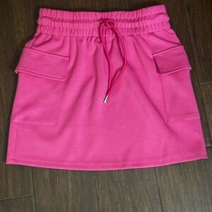 Vibrant Pink Mini Skirt with Pockets